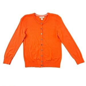 Banana Republic orange round neck silk blend lightweight women Cardigan Small